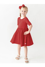 Ruffle Butts Ruffle Butts- Ture Red S/S Knit Twirl Dress