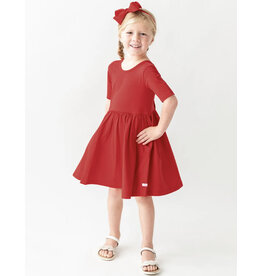 Ruffle Butts Ruffle Butts- Ture Red S/S Knit Twirl Dress