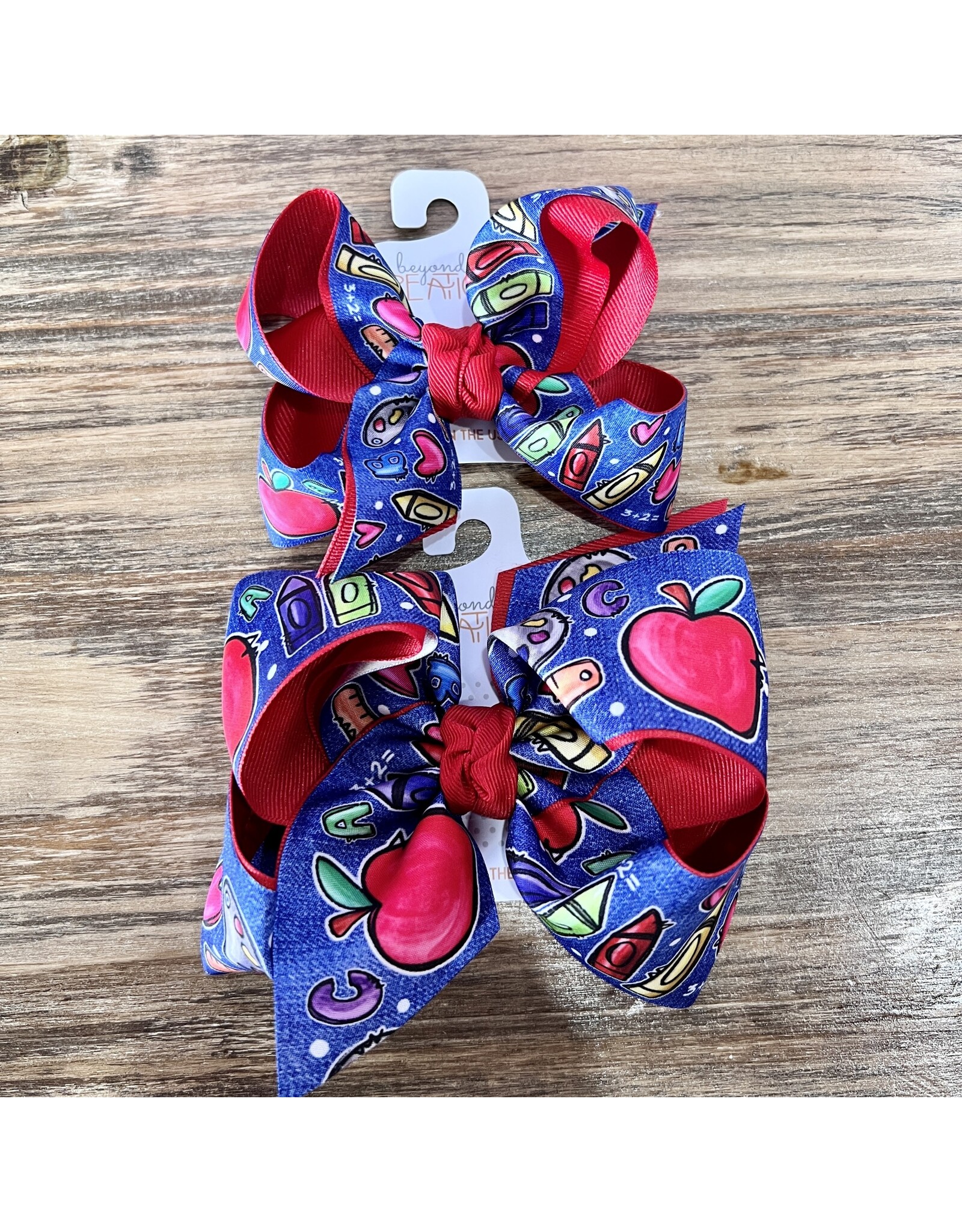 Beyond Creations Beyond Creations- Red School Ribbon Layered Knot Bow