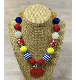 Apple Printed Pendant Chunky Necklace