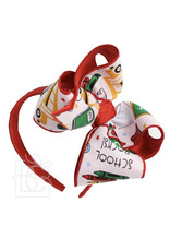 Beyond Creations Beyond Creations- Red/Back to School Ribbon 5.5" Layered Knot Bow on Hard Headband