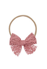 Lou Lou & Company Lou Lou- Berry Crochet Lace Bow on Nylon Headband