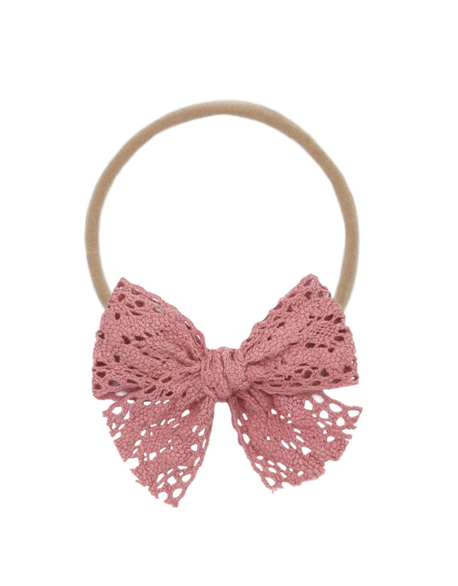 Lou Lou & Company Lou Lou- Berry Crochet Lace Bow on Nylon Headband