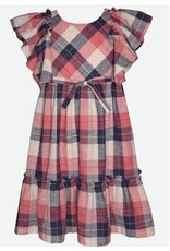 Bonnie  Jean Bonnie Jean- Multi Color Plaid Ruffle Sleeve Dress