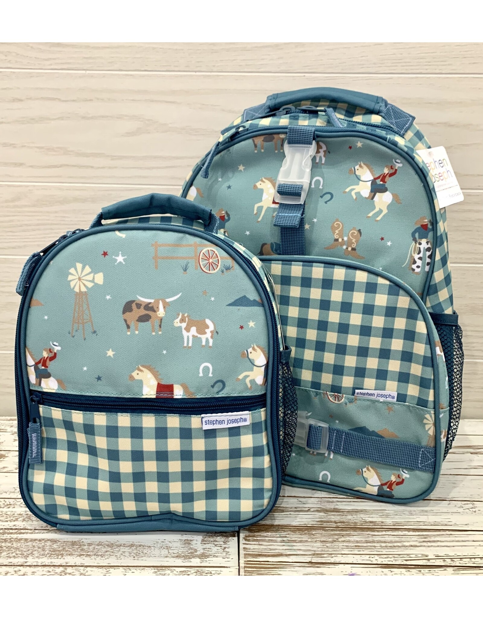 stephen joseph Stephen & Joseph- All Over Print Backpack & Lunchbox Set: Western