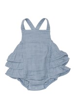 Angel Dear Angel Dear- Muslin Chambray Ruffle Sunsuit