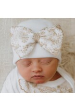 ILYBEAN Ilybean- Gold Lace Bow Nursery Beanie