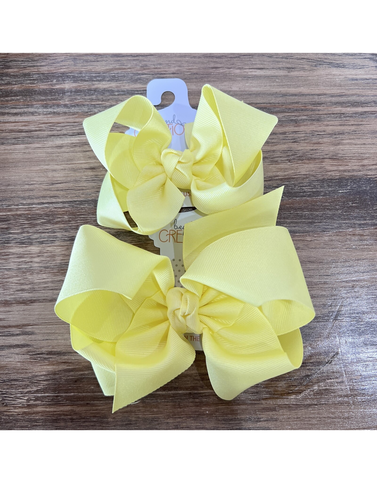 Beyond Creations Beyond Creations- Light Yellow Grosgrain Knot Bow