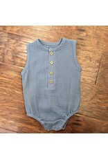 Davis Button Smoke Blue Romper