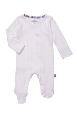 Magnetic Me Magnetic Me- Love Lines Pink Pointelle Magnetic Footie
