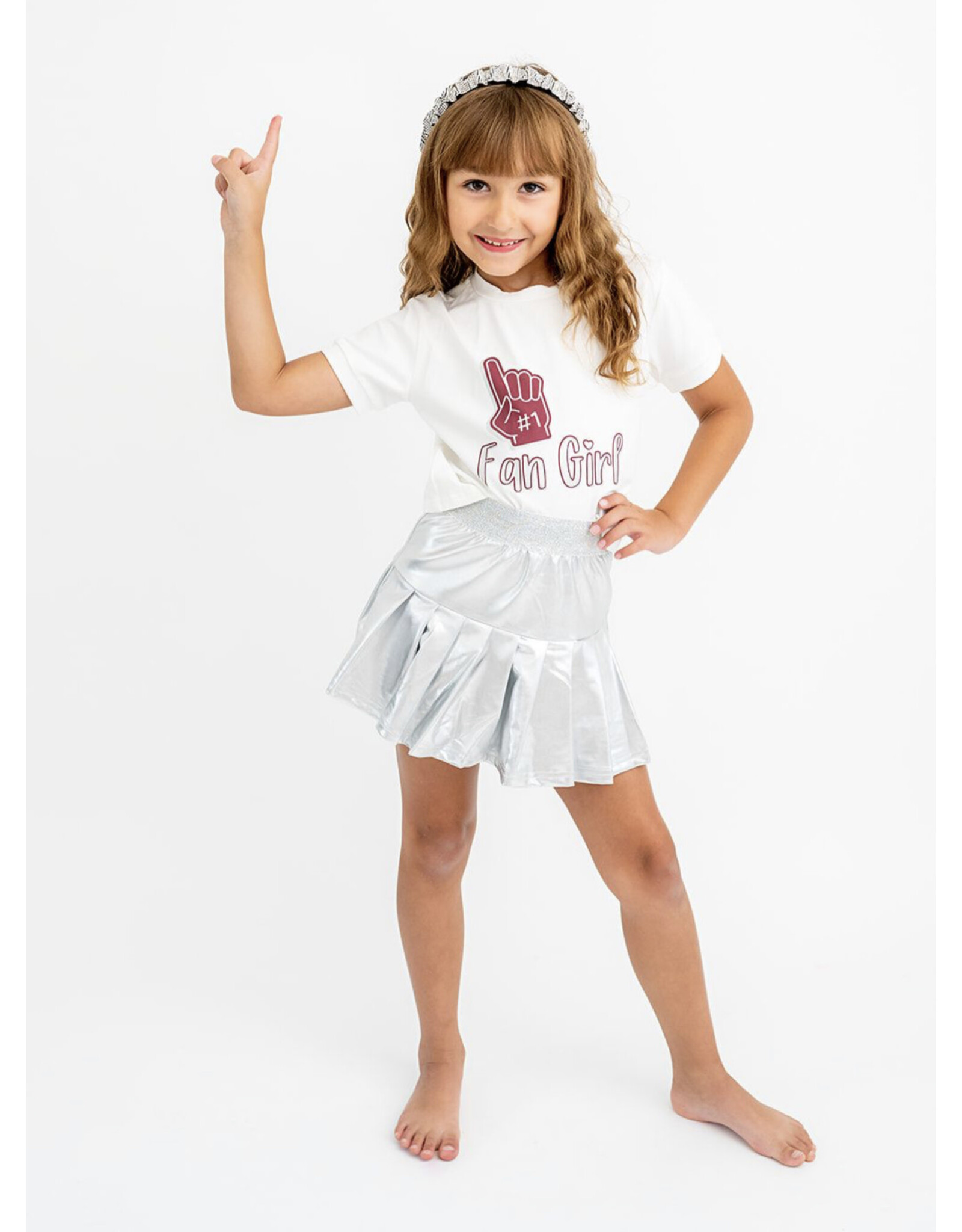 Evie's Closet Evie's Closet- Fan Girl Maroon & Silver Shirt