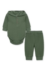 Little Me Little Me- Green Bodysuit Pant Set