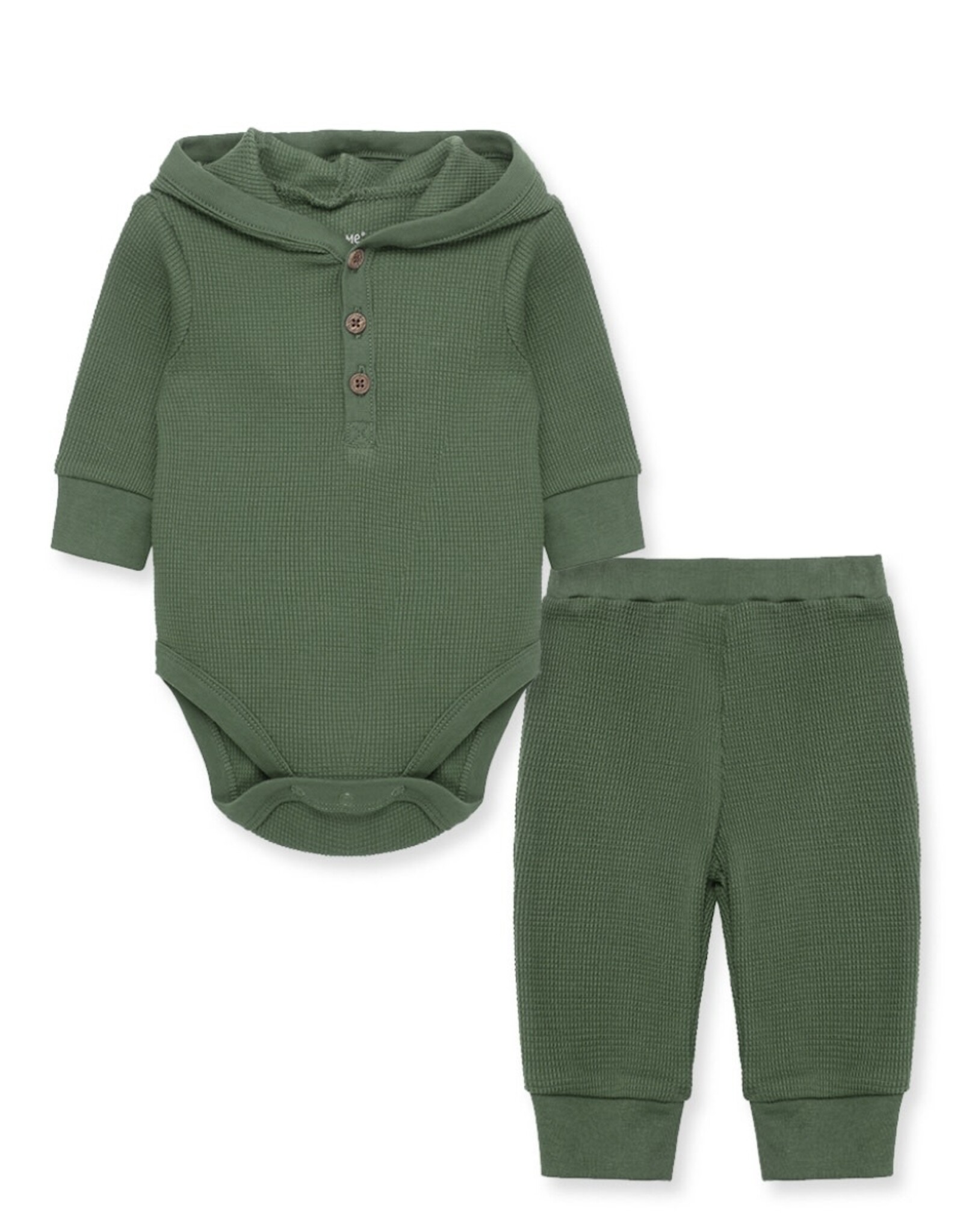 Little Me Little Me- Green Bodysuit Pant Set