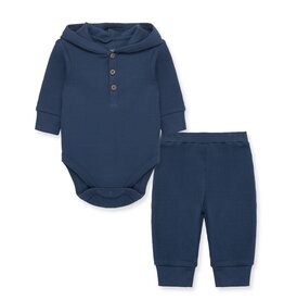 Little Me Little Me- Blue Bodysuit Pant Set