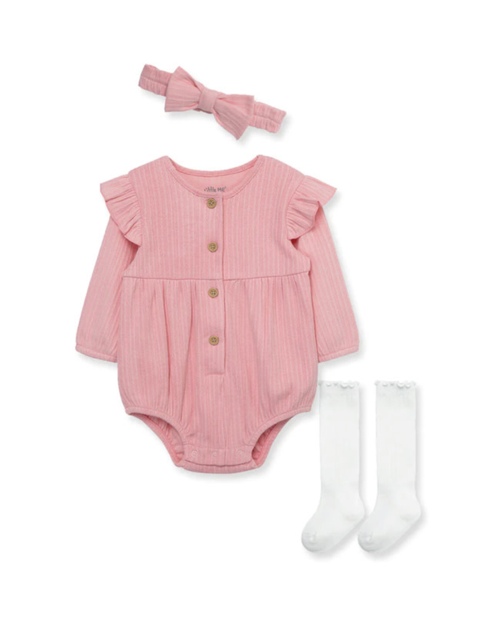 Little Me Little Me-  Peony Knit Bubble Set