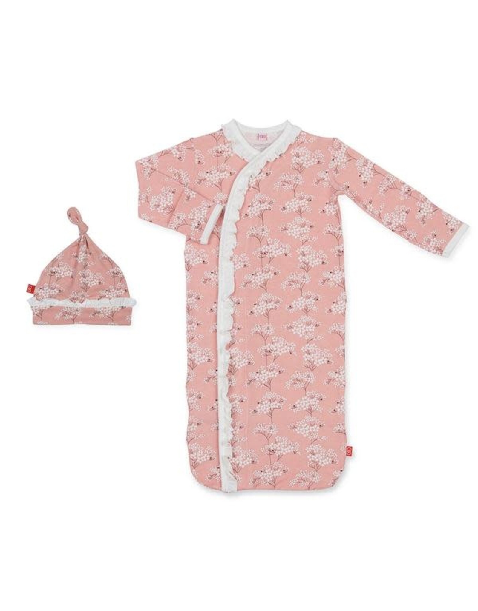 Magnetic Me Magnetic Me- Cherry Blossom Modal Magnetic Gown & Hat Set 0-3M