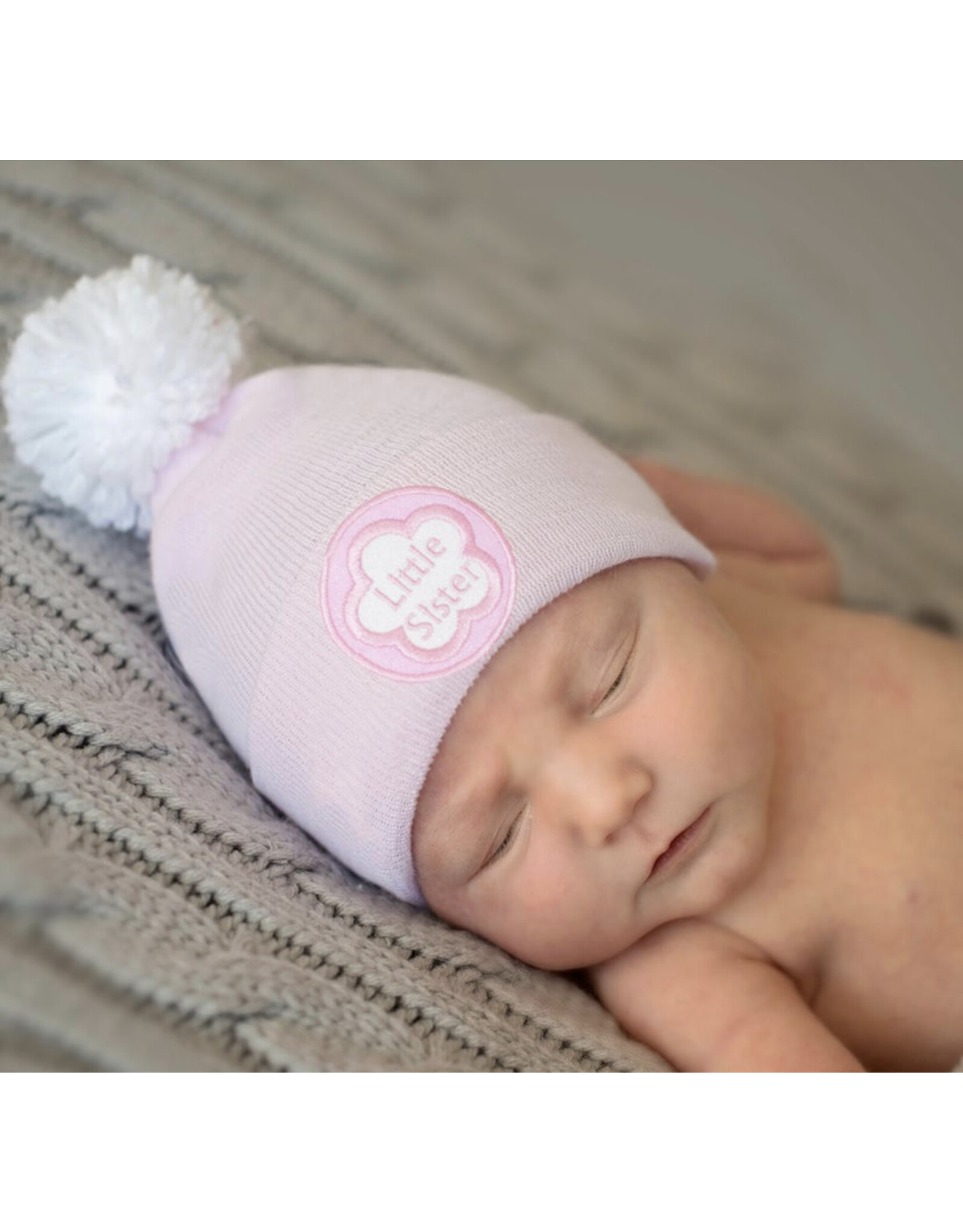 ILYBEAN Ilybean- Pink Little Sister Pom Beanie