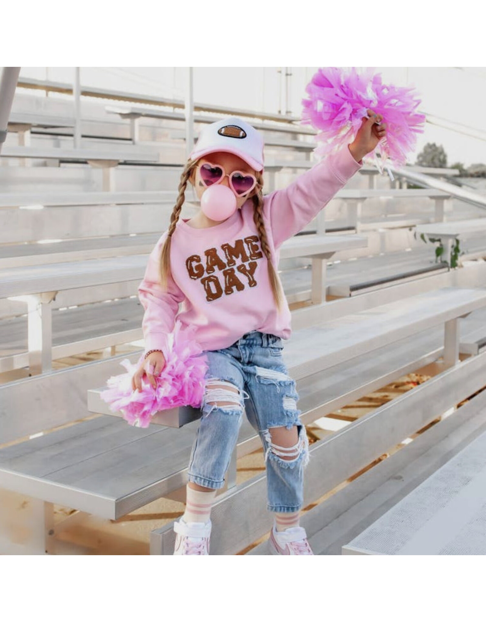 Sweet Wink Sweet Wink- Football Patch Hat Pink