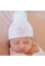 ILYBEAN Ilybean- White Little Sis w/ White Pom Nursery Beanie