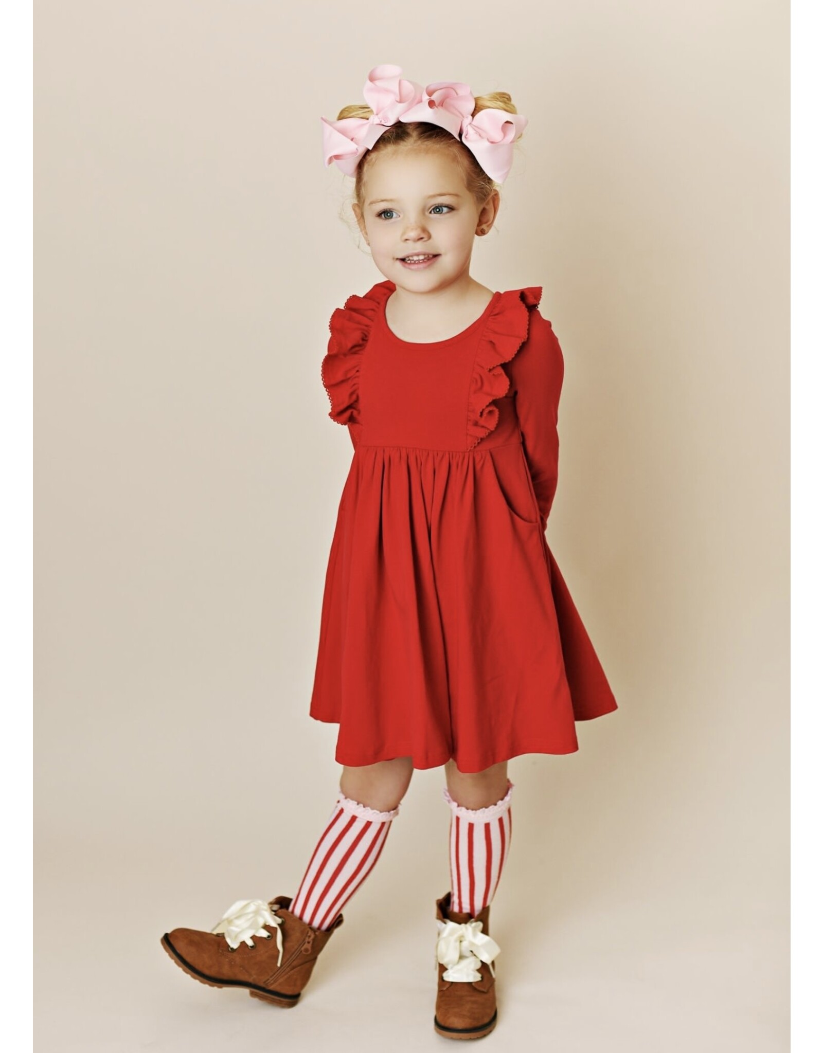 Serendipity Serendipity- Red Picot Pocket Bella Dress