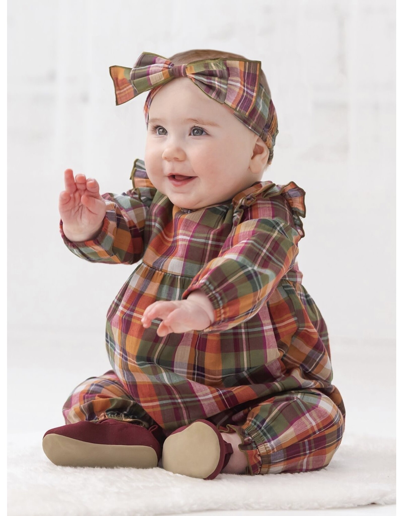 Mabel & Honey Mabel & Honey- Pumpkin Patch Woven Romper