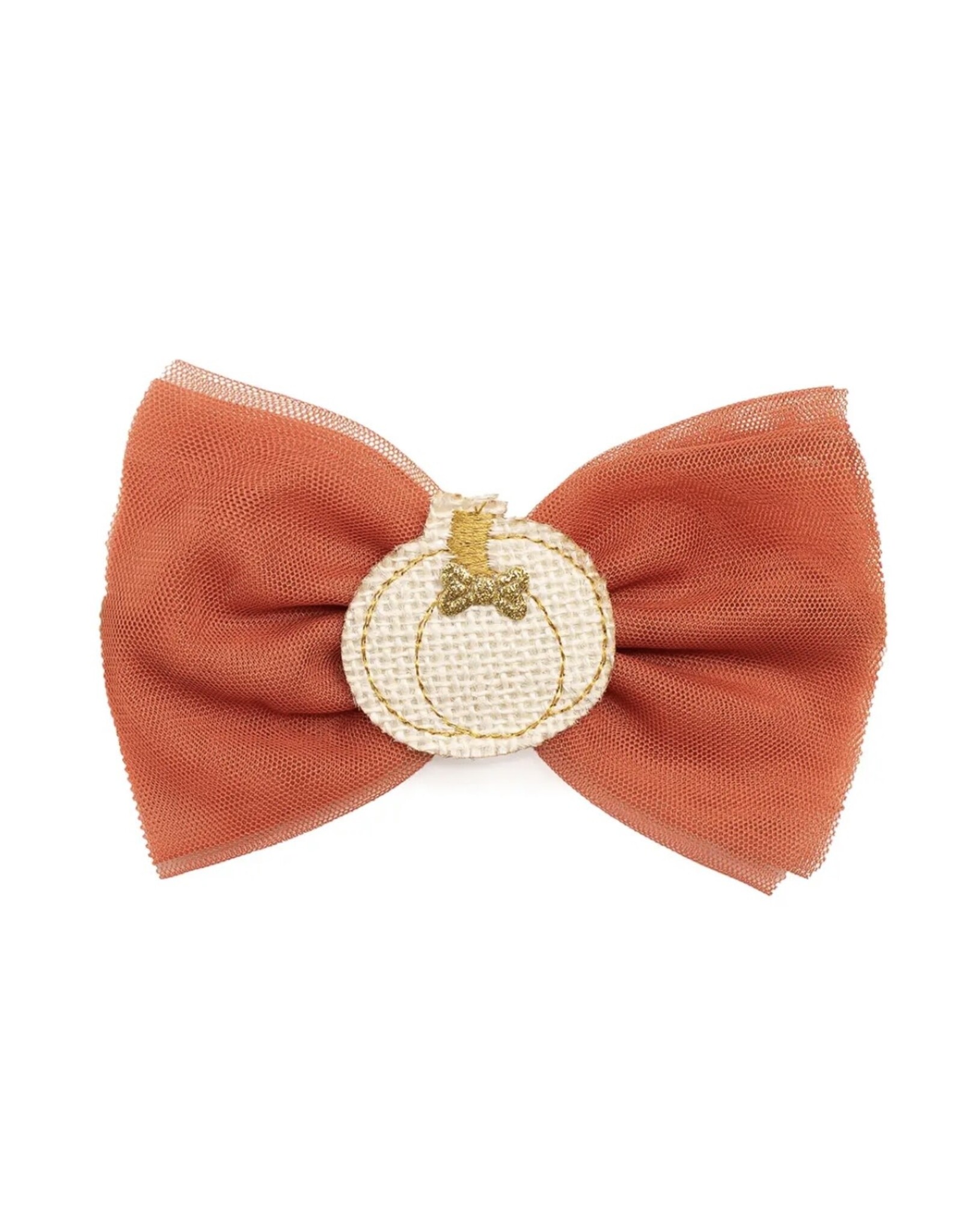 Sweet Wink- Pumpkin Tulle Bow Clip