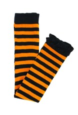 Ruffle Butts Ruffle Butts - Orange/Black Striped Footless Ruffle Tights