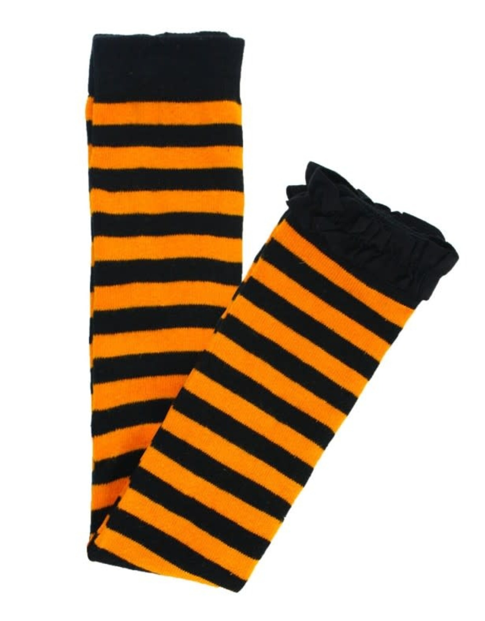 Ruffle Butts Ruffle Butts - Orange/Black Striped Footless Ruffle Tights