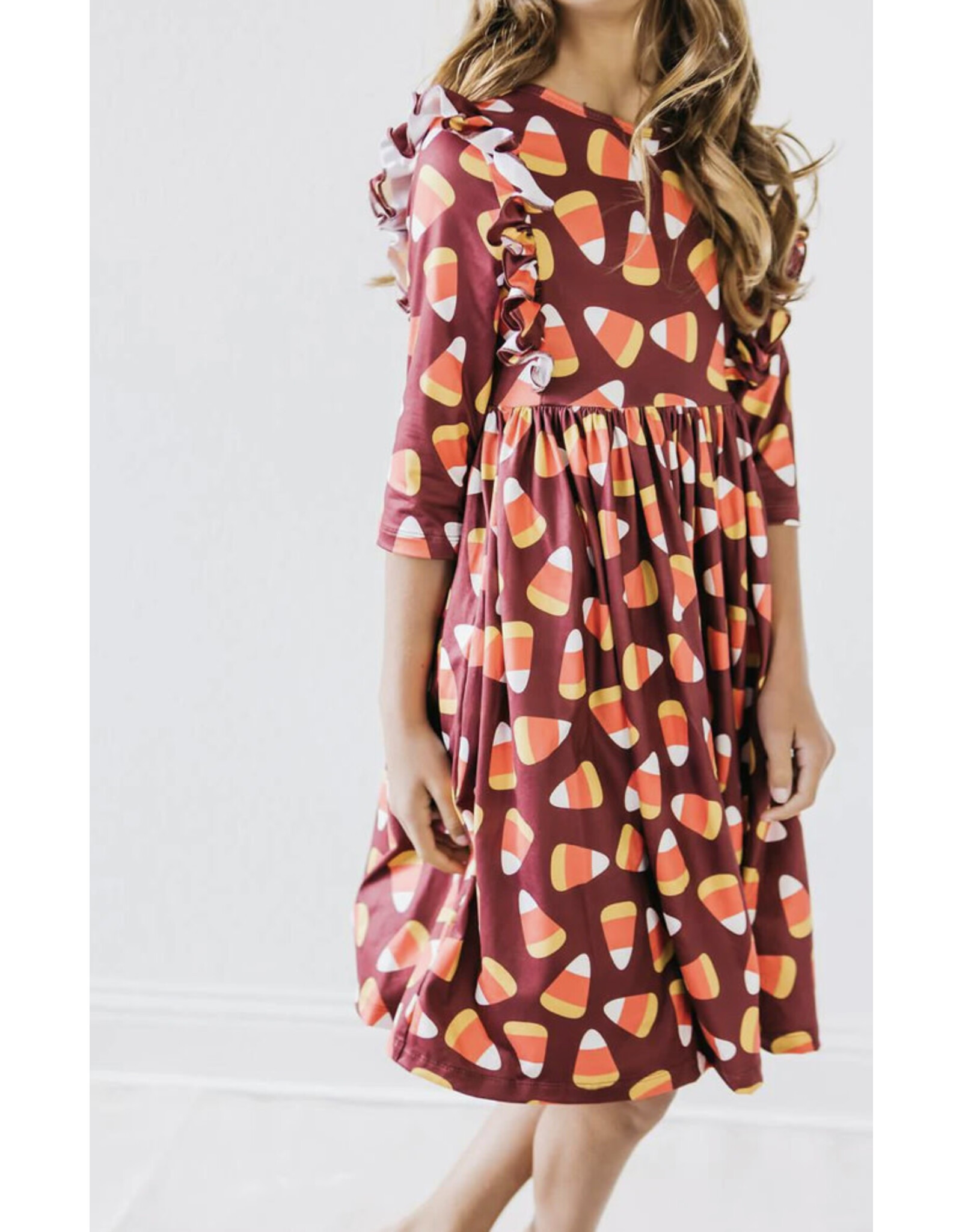 Mila & Rose Mila & Rose- Candy Corn Ruffle Twirl Dress