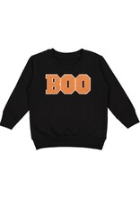 Sweet Wink- Boo Patch Halloween Black Sweatshirt
