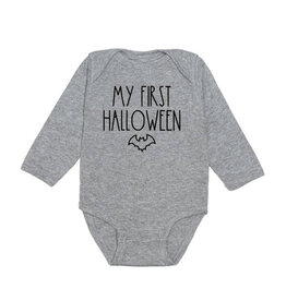 Sweet Wink- My First Halloween L/S Bodysuit: Gray