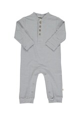 Me & Henry Me & Henry- Niota Henley Romper: Grey/White Stripe