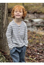 Me & Henry Me & Henry- Adams Ribbed Henley: Blue/Wht Stripe