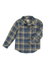 Me & Henry Me & Henry- Atwood Shirt: Blue/Gold Plaid