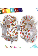 Back to School 7.5" Rhinestone Bow