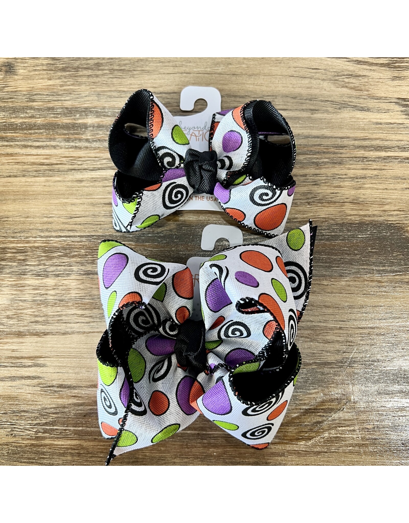 Beyond Creations Beyond Creations- Black/Halloween Circles Layered Bow