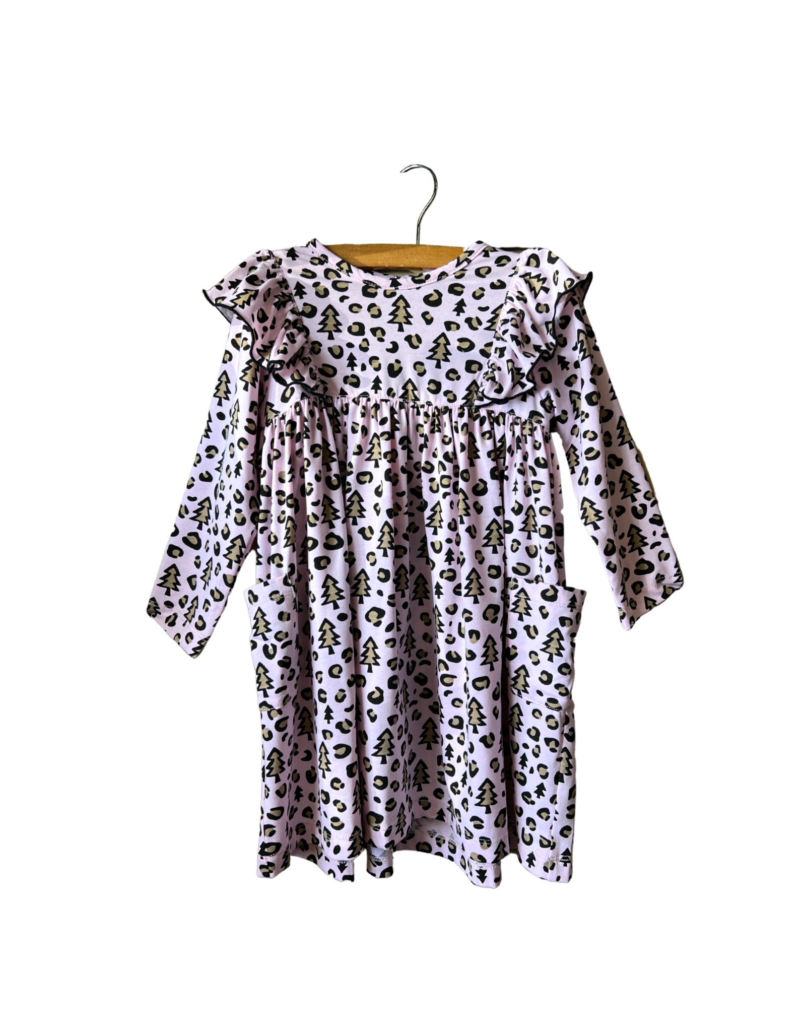 Three Sisters Three Sisters- Leopard Christmas L/S Dress