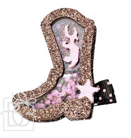 Beyond Creations Beyond Creations- Brown/Pink Cowgirl Boot Glitter Shaker
