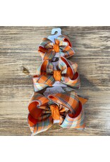 Beyond Creations Beyond Creations- Orange/Turquoise Fall Plaid Layered Knot Bow
