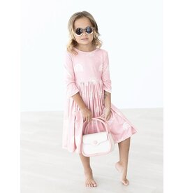 Mila & Rose Mila & Rose- Soft Pink Sun 3/4 Sleeve Pocket Twirl Dress