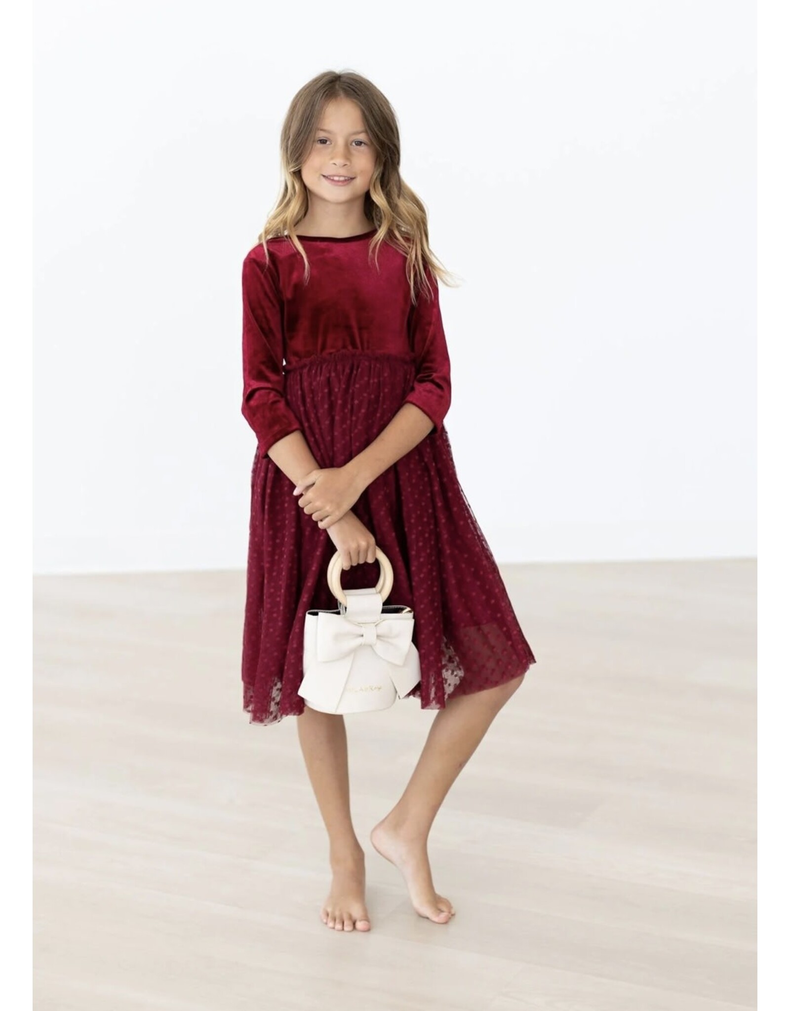 Mila & Rose Mila & Rose- Cranberry Velvet Tutu Dress