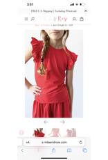 Mila & Rose Mila & Rose- Red S/S Ruffle Tee