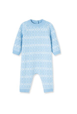 Little Me Little Me- Blue Fairisle Coverall