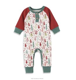 Tesa Babe Tesa Babe- Cozy Christmas Henley Bamboo Romper