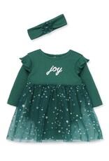 Little Me Little Me- Holiday Joy Green Tutu Bodysuit