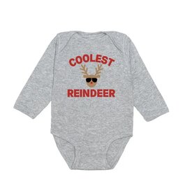 Sweet Wink- Coolest Reindeer Grey L/S Bodysuit