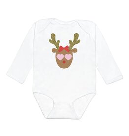 Sweet Wink- Girly Reindeer L/S Bodysuit