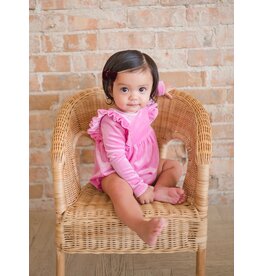 Ollie Jay Ollie Jay- Leah Romper in Baby Pink Velvet