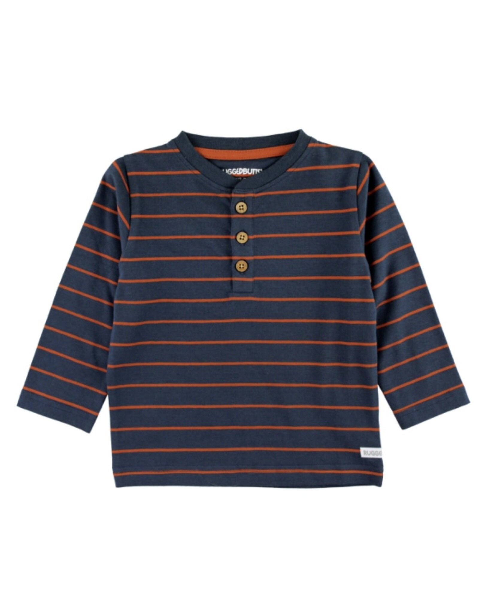 Ruffle Butts Ruffle Butts- Navy & Rust Stripe L/S Knit Henley