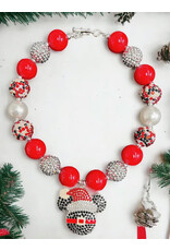 Red Santa Mickey Mouse Bubble Necklace